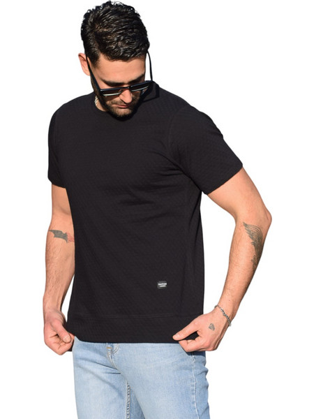 Ανδρικό T-Shirt ,ημίστενη γραμμή ,χρώμα μαύρο (κωδ.TS27)