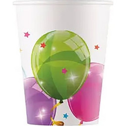 Ποτηράκια Sparkling Balloons - 200ml (8τμχ - Χάρτινα) | Procos - 093462
