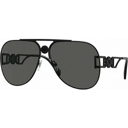 Versace VE2255 126187 Γυναικεία Γυαλιά Ηλίου Aviator Μεταλλικά Μαύρα με Μαύρο Φακό