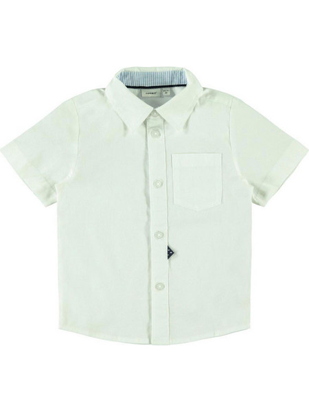 Πουκάμισο αγόρι Name it-13175685 organic cotton-Bright White