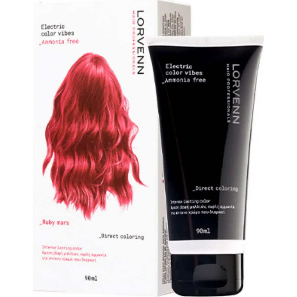 Lorvenn Electric Color Vibes Ruby Mars Χρωμοσαμπουάν Χωρίς Αμμωνία 90ml ...