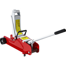 HOMCOM Χαμηλός Υδραυλικός Γρύλος με Ανύψωση 8-38cm Ενισχυμένο Ατσάλι με Χωρητικότητα 2.5 Τόνους Κόκκινο C20-055V00RD