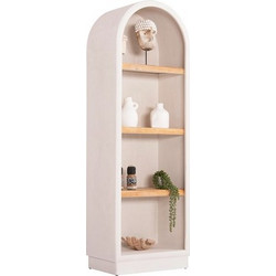 Homemarkt ΡΑΦΙΕΡΑ ΣΕΙΡΑ SANTORINI HM18045 MDF ΥΠΟΛΕΥΚΟ-ΡΑΦΙΑ ΞΥΛΟ ΕΛΑΤΟΥ ΦΥΣΙΚΟ 60x38,5x179Υεκ