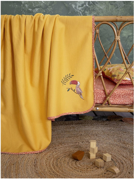 Nima Home Leobaby Κουβέρτα Κούνιας Βελουτέ 110x140 Κίτρινη