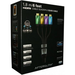PDP Quad HDMI Cable 6' AfterGlow (Green/Gold/Lilac/Blue) / PlayStation 5