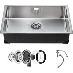 Vevor QRSSCBXGPGTXUB256V0 Υποκαθήμενος Νεροχύτης Inox 76x43cm