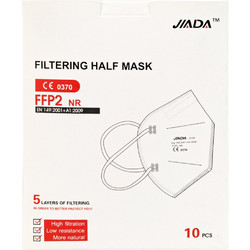 Jiada FFP2 NR Μάσκα Προστασίας Λευκή 10τμχ