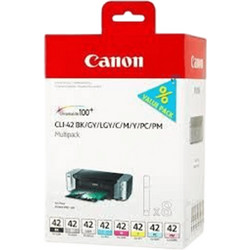 Canon CLI-42 BK/C/M/Y/PC/PM/GY/LGY Πακέτο 8 Μελανιών Εκτυπωτή Inkjet 6384B010