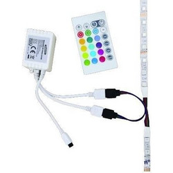 Controller 12V και Τηλεχειριστήριο για 2 LED ταινίες με μάξιμουμ μήκος 5Μ η κάθε μια Universo TE-RGB2 Λευκό