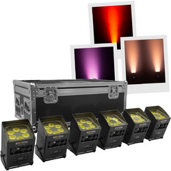 EVOLITE IPBOX 6X15W PACK | Σετ 6x Αρχιτεκτονικοί Προβολείς 6X15W RGBWA με Flight Case
