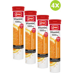 Lanes Vitamin C 1000mg Orange 4x20 Αναβράζοντα Δισκία