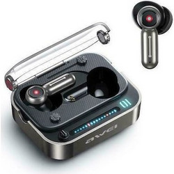 Awei T58 ANC Ακουστικά Bluetooth In Ear Ανθεκτικά στο Νερό Black