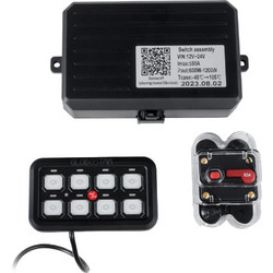 GloboStar(R) 81503 Ψηφιακό Πάνελ Ελέγχου Φωτισμού DIY Bluetooth για Οχήματα με 8 Διακόπτες On/Off DC 12-24V Max 1200W 60A Αδιάβροχο IP65 Μ12 x Π7 x Υ1.5cm