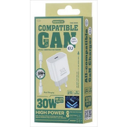 Remax RP-U82 Φορτιστής Χωρίς Καλώδιο με Θύρα USB-A & USB-C 30W Power Delivery & Quick Charge 3.0 White
