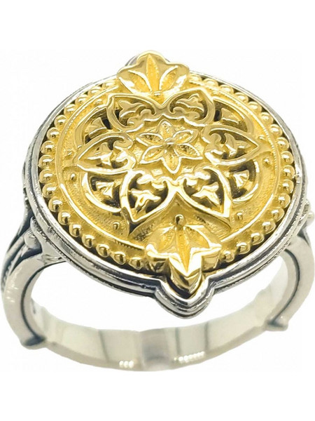 Δαχτυλίδι Anastasios Creations ασήμι 925 βυζαντινό λουλούδι FD913
