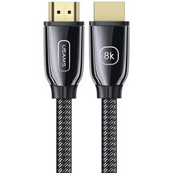 Usams Καλώδιο HDMI 2.1 Braided HDMI Male to HDMI Male 3m Black SJ498HD01