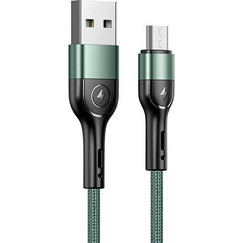USAMS Καλώδιο πλεγμένο U55 2A micro USB 1τμχ. για σετ U55 πράσινο 1μ SJ450USBSG02 (US-SJ450)