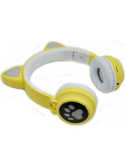 Andowl Cat Ear Q-EM3 Ενσύρματα & Ασύρματα Bluetooth Ακουστικά On Ear Μαύρα Κίτρινα