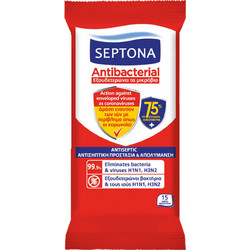 Septona Ethanol Αντισηπτικά Μαντηλάκια Χεριών 15τμχ