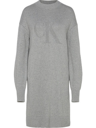 Calvin Klein Mini Καθημερινό Φόρεμα Πλεκτό Γκρι J20J224923-P41