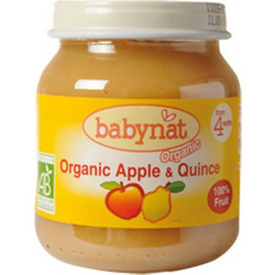 Babynat Βιολογική Φρουτόκρεμα Μήλο Κυδώνι 4m+ 130gr