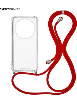 Sonique Armor Clear Θήκη με Κορδόνι (Honor Magic5 Lite 5G) Κόκκινο