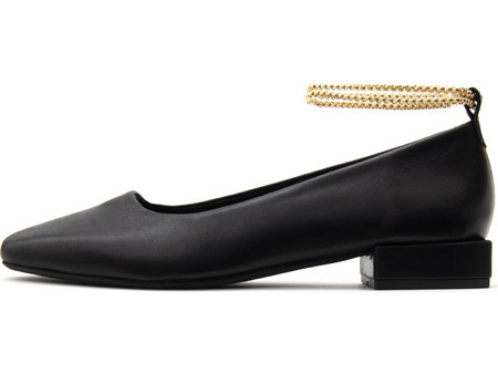LEATHER GOLD CHAIN BALLERINAS WOMEN I ATHENS