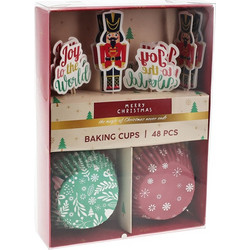 Σετ Χάρτινες Φόρμες & Toppers για cupcakes - 48 τεμάχια CUPCAKE SET OF 48PCS PAPER