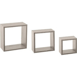 Σετ Ράφια Τοίχου 5Five Grey 3τμχ 138956D