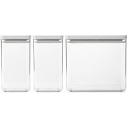 Brabantia 1008880 Σετ κουτιών αποθήκευσης προϊόντων Tasty+ Stackable 2x1.6L+1x3.5L Light Grey