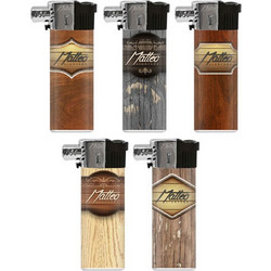 Matteo Αναπτήρας για Πίπα Καπνού Wood Look - Eπαναγεμιζόμενος