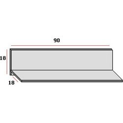 Ράφι τοίχου SMART σε διάφορα χρώματα 90x18x18