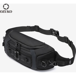 Ozuko Τσαντάκι Μέσης Αδιάβροχο Μαύρο 9530