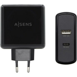 Aisens Φορτιστής Χωρίς Καλώδιο με Θύρα USB-A & USB-C 57W Power Delivery & Quick Charge 3.0 Black S8400198