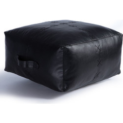 ΔΙΑΚΟΣΜΗΤΙΚΟ ΠΟΥΦ LETHAL 50X50X25 ΜΕ ΥΦΗ ΔΕΡΜΑΤΟΣ BLACK NEF-NEF HOMEWARE