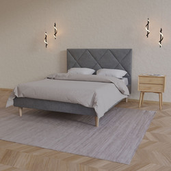 Alphab2b Fortuna Κρεβάτι Γκρι 160x200cm GR-FORT16-M14