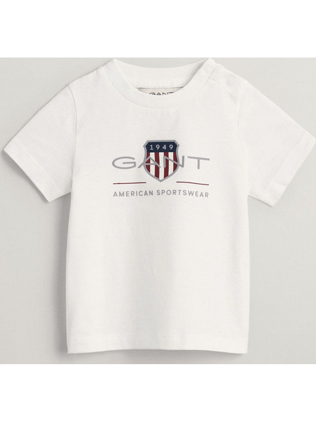 Βρεφικό t-shirt Gant white οργανικό βαμβάκι Logo Shield