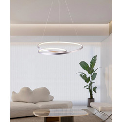 Sunlight SPIRAL-S-700 Κρεμαστό Φωτιστικό Οροφής Πολύφωτο LED με Φυσικό Λευκό Φως Ασημί