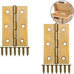 Μεντεσέδες Επίπλων 63x40mm από Μέταλλο Χρυσοί 2 Τεμάχια OEM