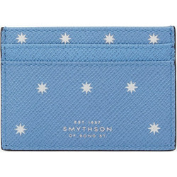 Smythson Panama Stars Δερμάτινη Θήκη για Κάρτες Nile Blue