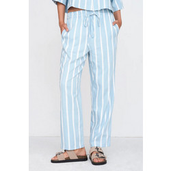 24colours Υφασμάτινο Γυναικείο Παντελόνι Relaxed Εφαρμογή Μπλε 60925a.bl