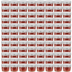 vidaXL Βάζα Μαρμελάδας 96 τεμ. 110 ml Γυάλινα με Ασημένια Καπάκια 50794