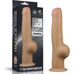 Lovetoy Dual Layered 11" Ρεαλιστικό Dildo με Βεντούζα & Όρχεις 27.8cm Flesh