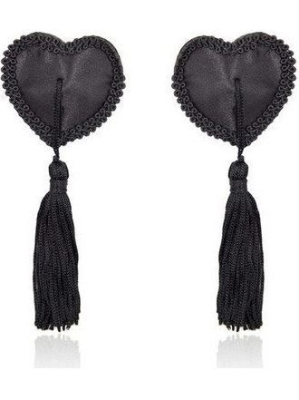 Μαύρα Διακοσμητικά Θηλών Με Φούντες - Toyz4Lovers Fetish Art Heart Nipples Tassels Black 12cm