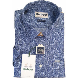 Barbour Ανδρικό Πουκάμισο Βαμβακερό Κοντομάνικο Φαρδιά Γραμμή Μπλε MSH5289-BRBL32