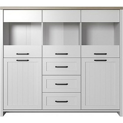 VERNE BAR 147.9x37.2x132.7cm Λευκό-Φυσικός Δρυς