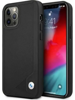 BMW Leather Deboss Back Cover Black (iPhone 12 Pro Max)