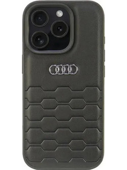 Audi Synthetic Leather iPhone 16 Pro 6.3 black/black hardcase AU-TPUPCIP16P-GT/D2-BK - (AUDI000181-0)