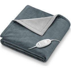 Beurer HD 75 Cosy Dark Gray Ηλεκτρική Μονή Κουβέρτα Πλενόμενη με Χρονοδιακόπτη Γκρι 100W 180x130cm