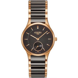 Roamer Γυναικείο Ρολόι με Καφέ Ροζ Χρυσό Μεταλλικό Μπρασελέ 677855495560